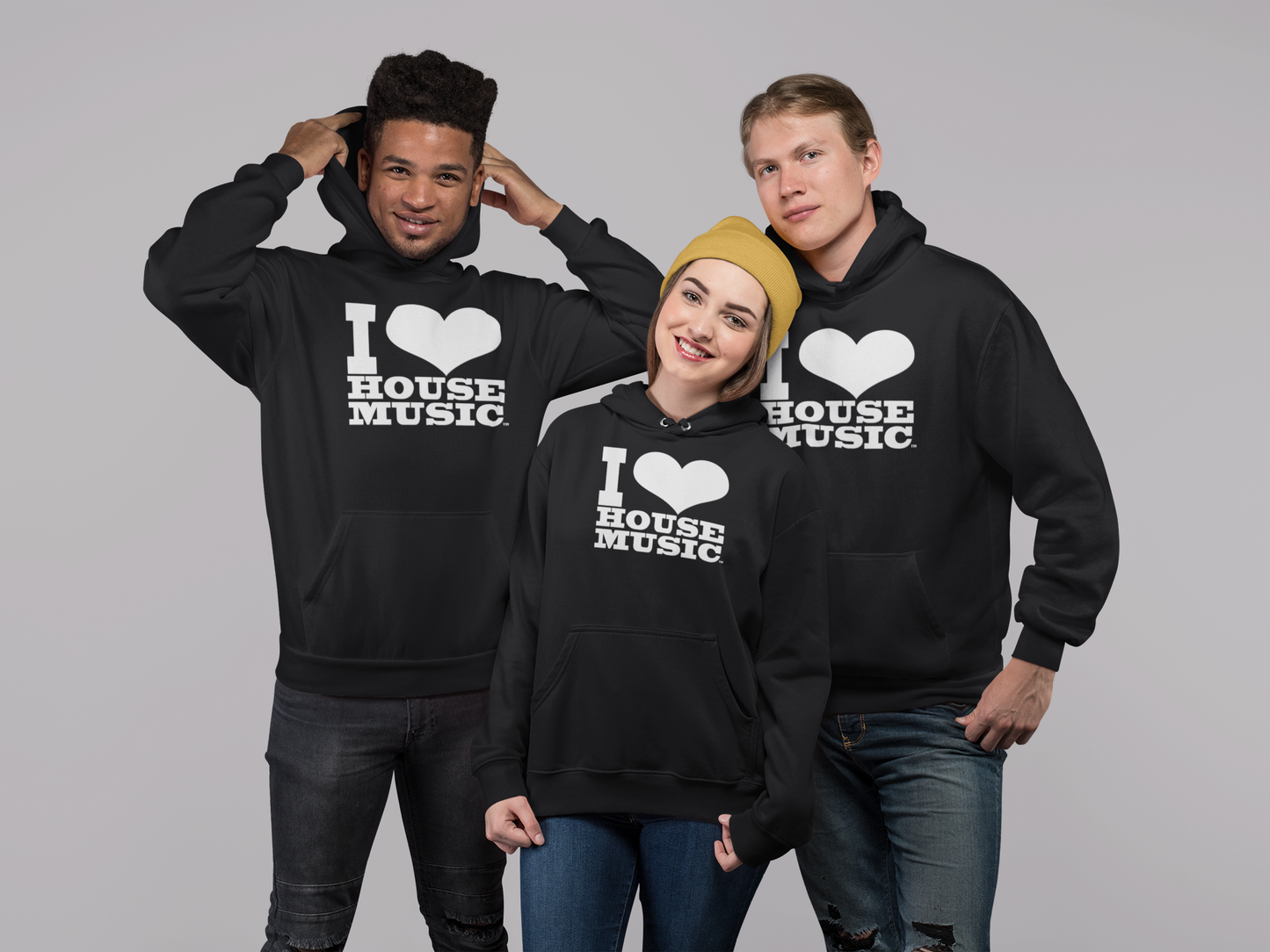 I Love House Music Gear Unisex Hoodies