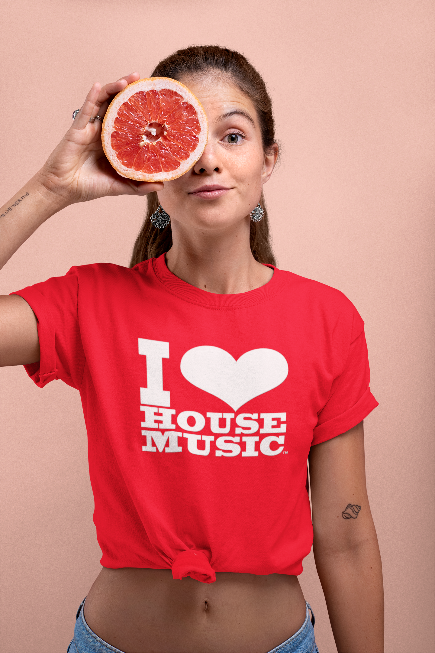 I Love House Music Ladies Cut T-Shirt