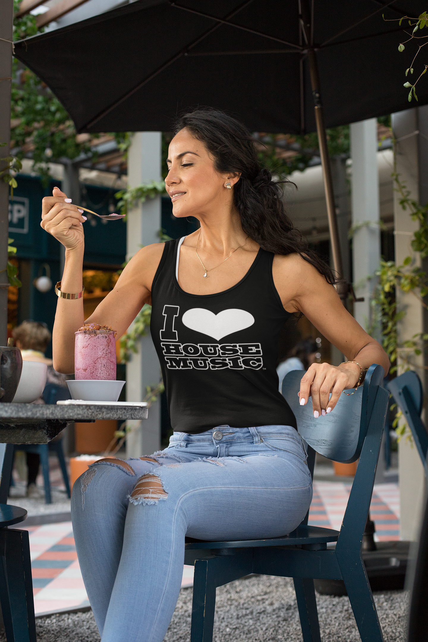 I Love House Music Ladies TANK "ORIGINAL CLASSIC VERSION"