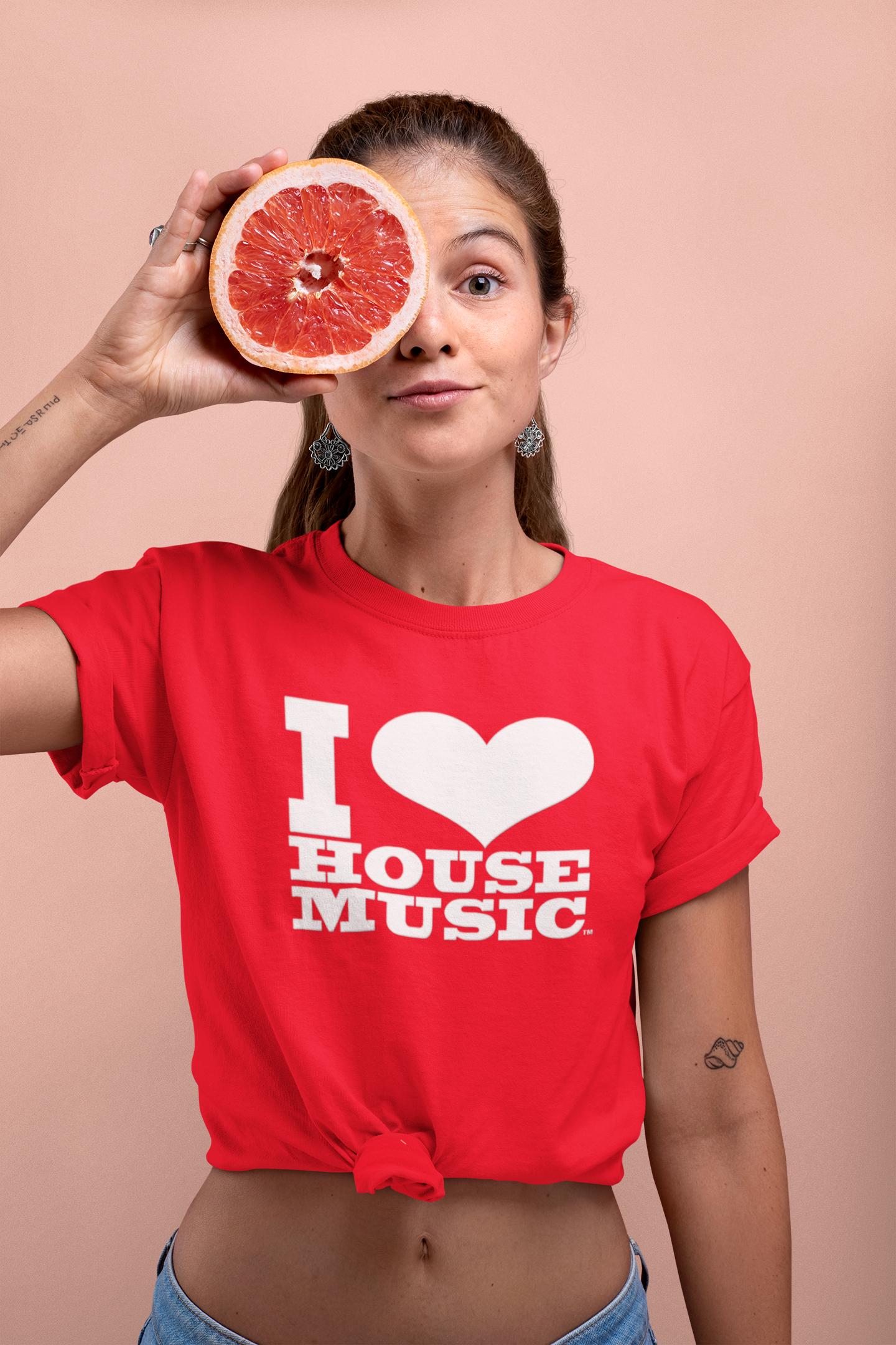 I Love House Music Ladies Cut  T-Shirt